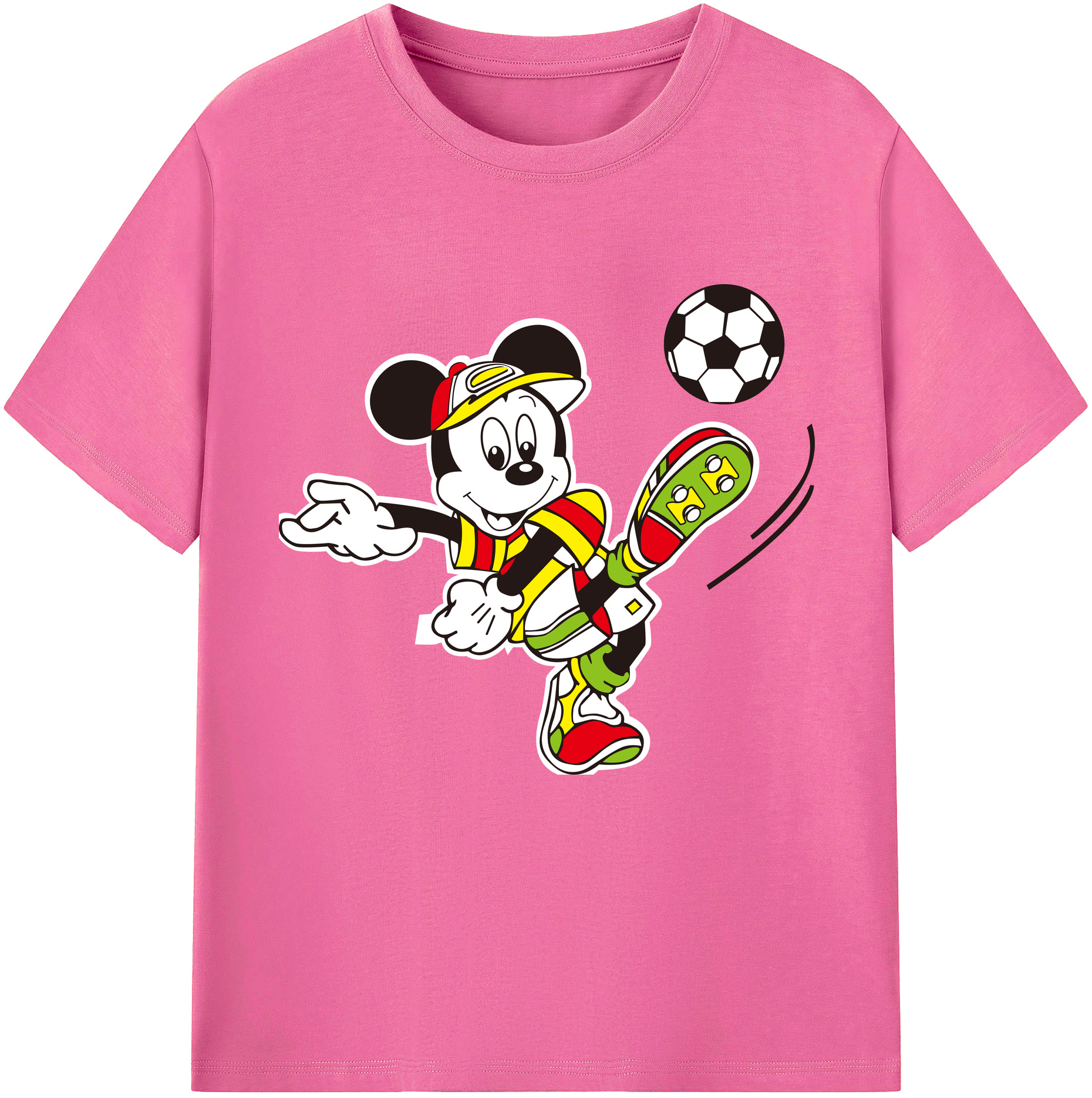（画像用） ミッキーマウス Mickey Mouse レディースカジュアルプリントTシャツ（綿100％）
